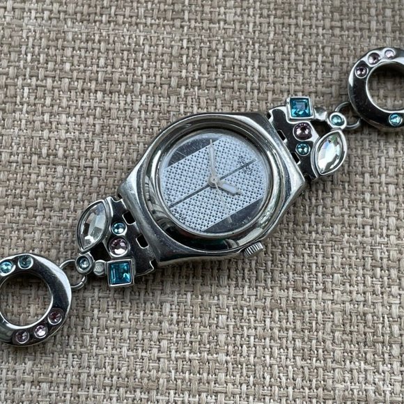 Swatch Ladies Wrist Watch SWISS AG Quartz Analog Multi color crystal Watch - Picture 8 of 12